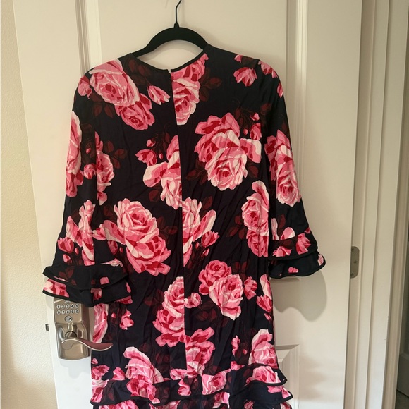 Kate Spade Women's Size S Rambling Roses Rosa Ruffle Hem Shift Dress - Picture 4 of 7